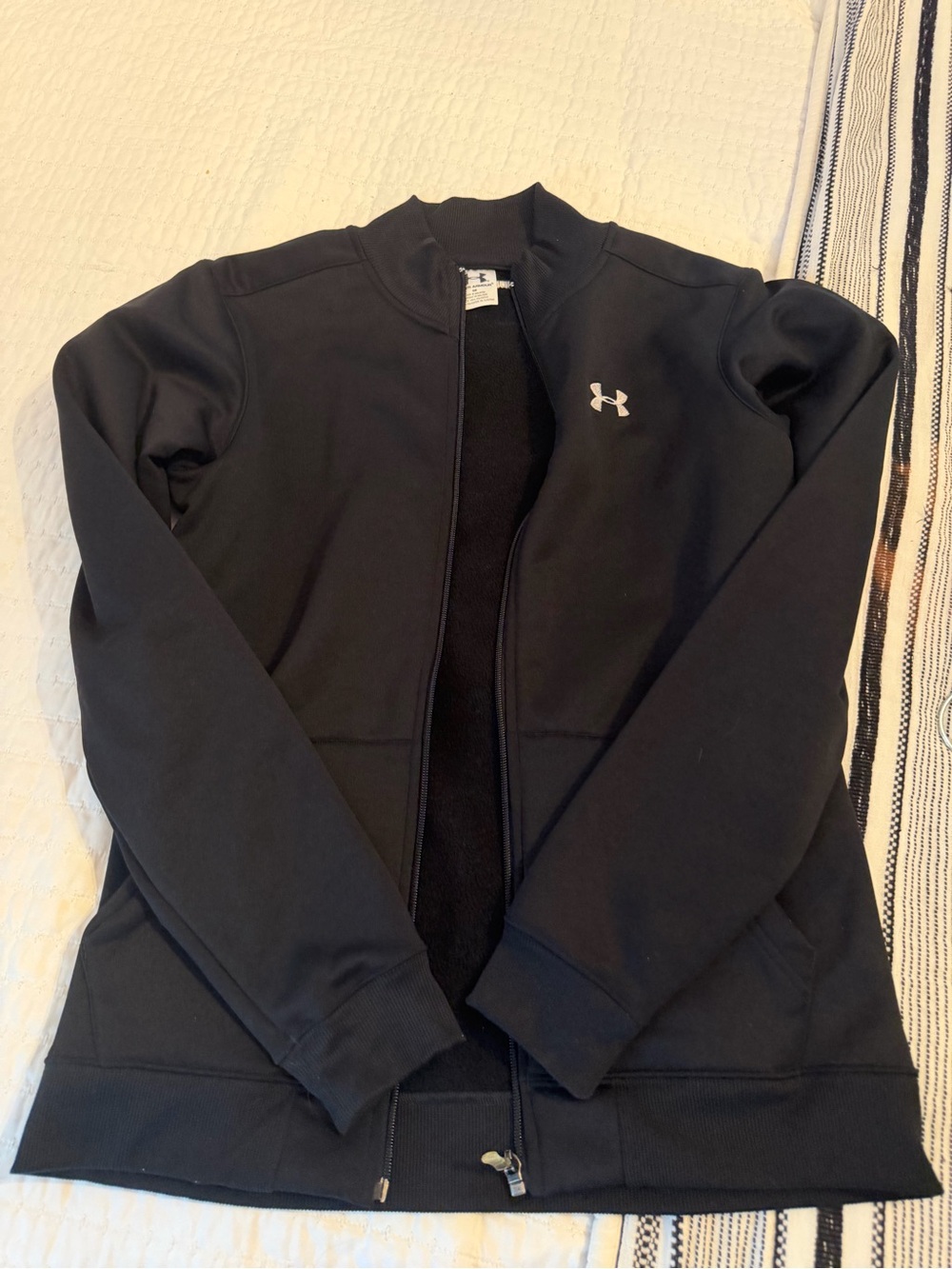 Under Armour Women's Black Full-Zip Bomber Jacket